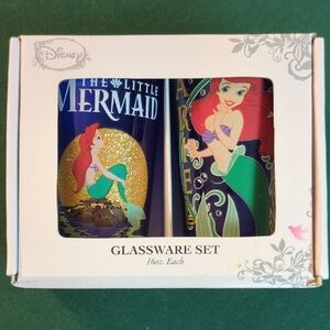Disney The Little Mermaid Glassware Set Of Two 16 Oz Glasses